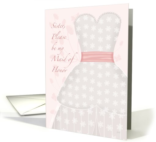 Sister Be My Maid of Honor Lace Shadow card (306513)