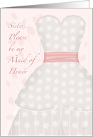 Sister Be My Maid of Honor Lace Shadow card