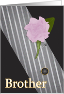 Brother Will You Walk Me Down the Aisle Peony and Tie card