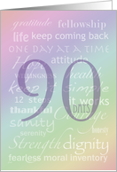 Recovery Rainbow Text 90 Days card