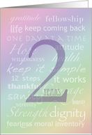Recovery Rainbow Text 2 Years card