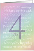 Recovery Rainbow Text 4 Years card