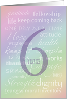 Recovery Rainbow Text 6 Years card