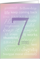 Recovery Rainbow Text 7 Years card