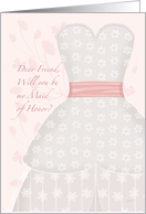 Lace Shadow Maid of Honor Friend card