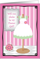 Dress Shop Be My Flower Girl card
