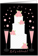 Pink Champagne & Cake Reception Invitation card