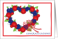US American Citizen Citizenship Congratulations Heart Wreath card