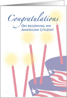 US American Citizen Citizenship Congratulations Cake and Candles card