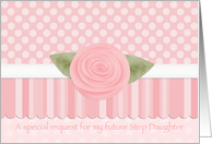 Pink Rose Dots & Stripes Future Step Daughter Flower Girl card