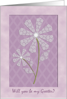 Lavender Lace Flower Wedding Greeter card
