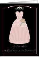 Princess Pink Niece Junior Bridesmaid card