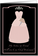 Princess Pink Sister Chief Bridesmaid card