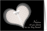 Nephew Ring Bearer Heart Pillow card
