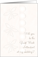 Guest Book Attendant Buttons Butterflies card