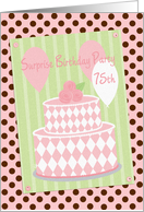 Surprise Birthday 75 Party Invitations Pink Scrapbook Style card