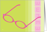 Congratulations New Eyeglasses Pink Girlie card
