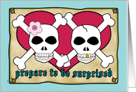 Elopement Announcements Pirate Skull Crossbones card