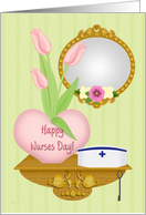 Retired Nurse Nurses Day Pink Tulips card