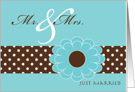 Marriage Wedding Announcements Pool and Espresso Colors card