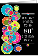 80 Birthday Party Invitations Pop Art card