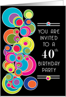 Pop Art 40th Birthday Party Invitation Card