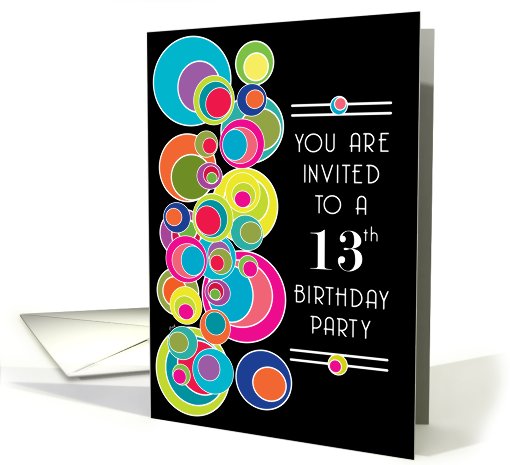 13 Birthday Party Invitations Teenager Pop Art card (631384)