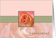 Engagement Announcement, Rose Contemporary in Pink and Green card