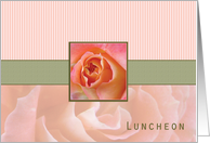 Bridesmaid Luncheon Invitation, Rose Contemporary in Pink and Green card