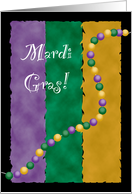 Happy Mardi Gras Card Purple Green and Gold card