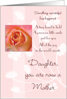 Baby Congratulations for Daughter Pink Rose card