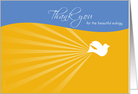 Thank You for Eulogy with Dove on Blue and Gold card