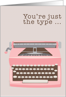 Administrative Professionals Day Pink Typewriter Retro Mod Modern card