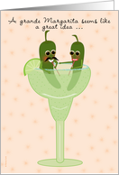 Funny Cinco de Mayo Jalapeno Peppers in a Margarita Glass card