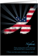 Nephew Eagle Scout Congratulations American Flag Eagle card