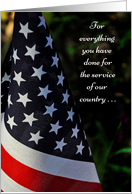 Thank you on Veterans Day, American Flag card