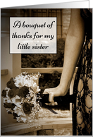 A Bouquet of Thanks Wedding Little Sister Bridesmaid card