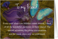 Butterfly Happy Birthday to My Friend card