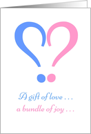 Pink and Blue Question Mark Gender Reveal Invitation card