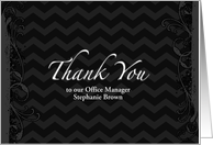 Admin Professionals Day Thank You, black w/ subtle chevron background card
