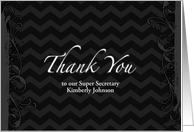 Admin Professionals Day Thank You, black w/ subtle chevron background card