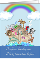 Congratulations on expecting Twins - Noah’s Ark card
