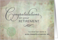 Employee Retirement Congratulations custom name card