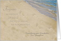 Remembering Grandfather on Birthday Personalized Footprints card