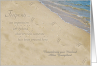 Remembering Husband on Birthday Personalized Footprints card