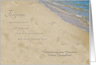 Remembering Grandson on Birthday Personalized Footprints card