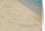 Remembering Grandmother on Birthday Personalized Footprints card