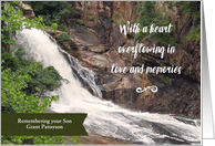 Remembering Son on Anniversary of Death Personalized Waterfall card