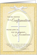Confirmation Invitation - w/ Cross & ribbon card
