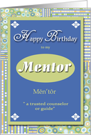 Mentor birthday thank you card